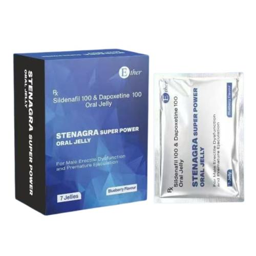 印度医尔蓝钻双效果冻凝胶 万艾可100+100 STENAGRA super power ORAL JELLY Ether