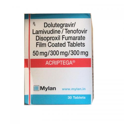 迈兰阿奎特艾滋病HIV阻断药 多替拉韦拉米夫定替诺福韦片Mylan ACRIPTEGA 50mg/300mg/300mg*30片