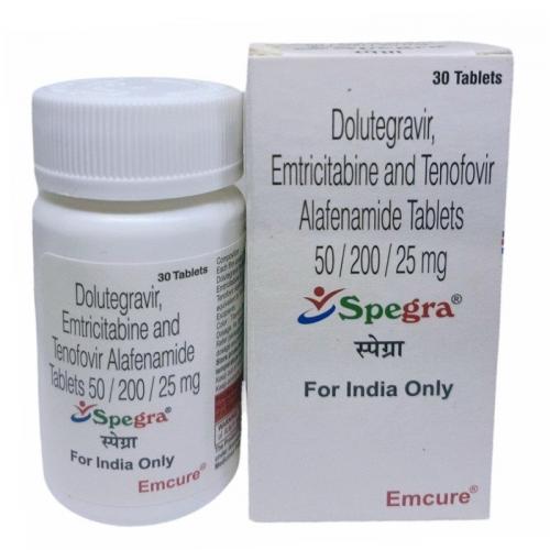 斯佩格 HIV 度鲁特韦恩曲他滨替诺福韦艾拉酚胺片 Spegra Dolutegravir,Emtricitabine and Tenofovir Alafenamide Tablets 50/200/25